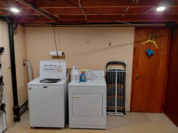 Utility room after a lighting upgrade