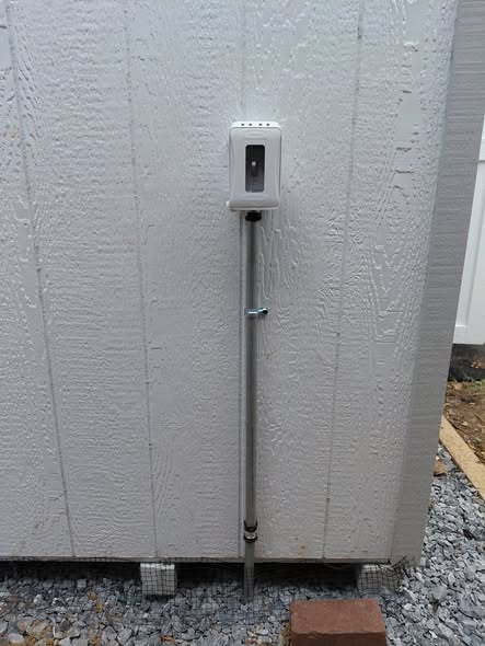 Conduit and wiring installed for shed electrical service