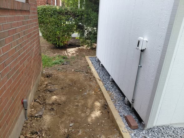 Rough electrical wiring inside a shed