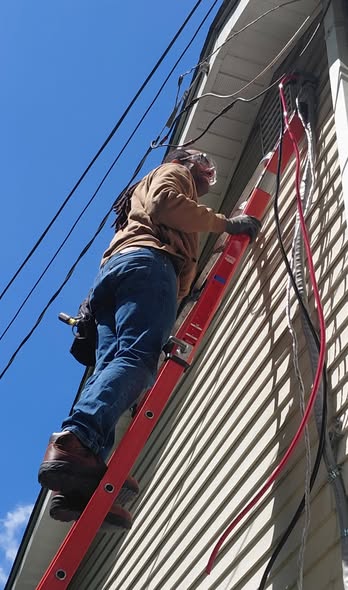 Residential electrical service and meter equipment during installation