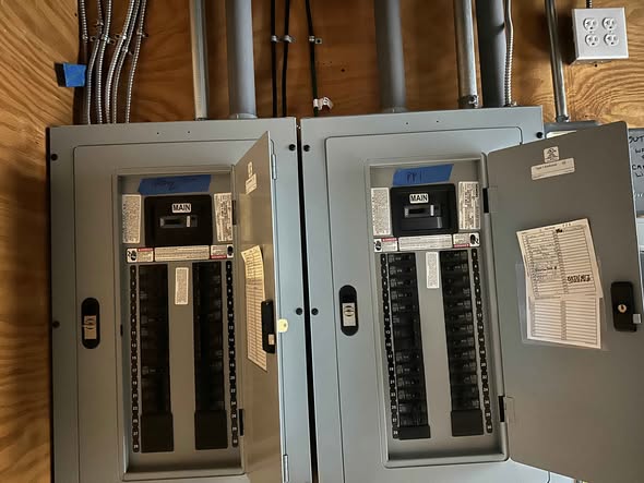 Commercial electrical service panels installed by ALM Electric