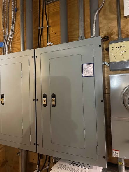Commercial electrical service equipment during an upgrade
